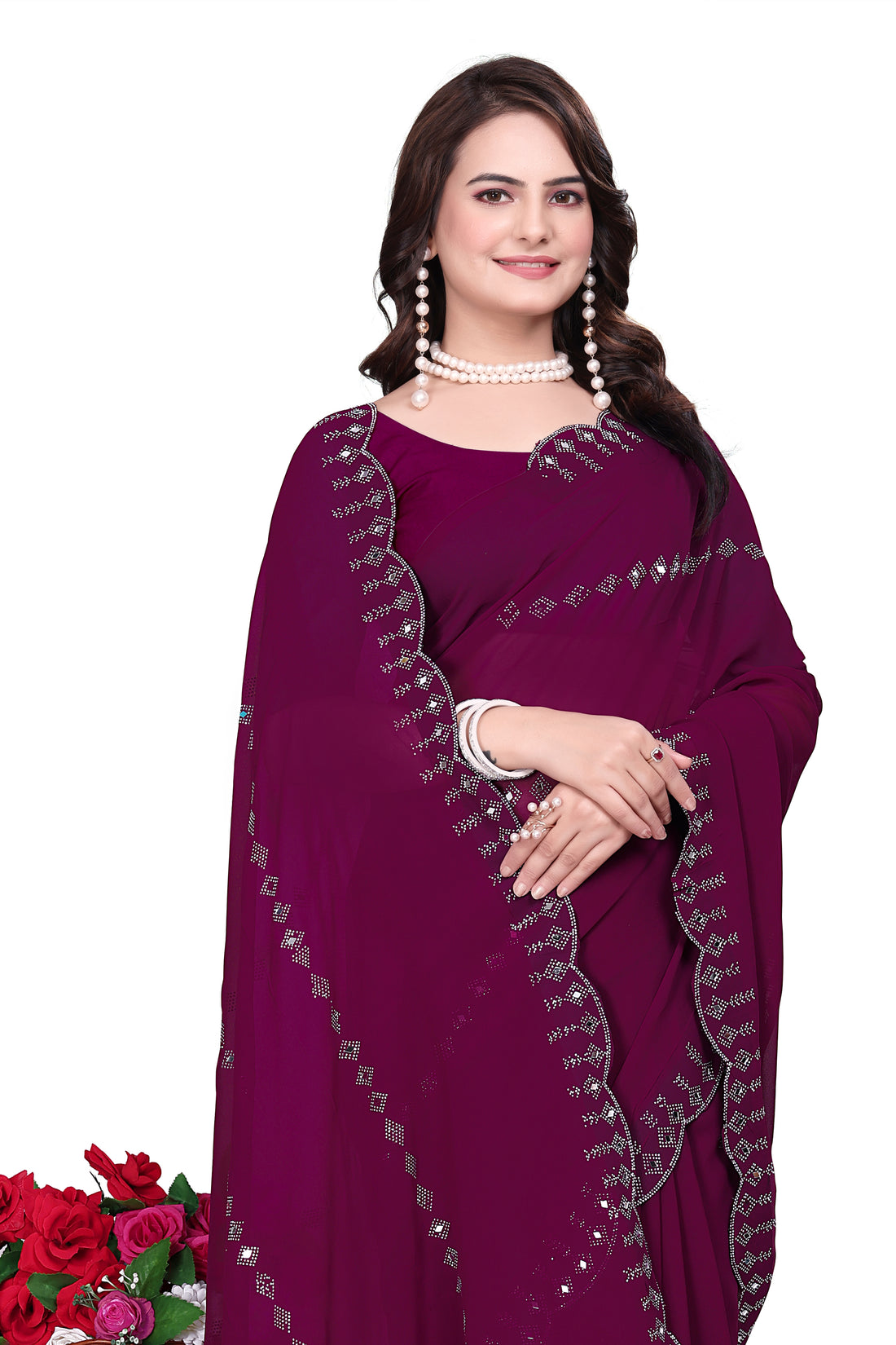 avantika hot fix diomond work saree